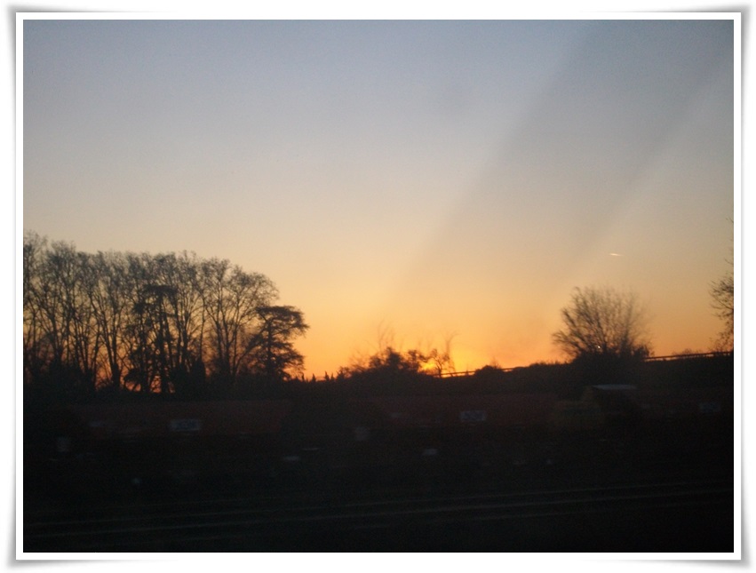 Crepúsculo desde el tren